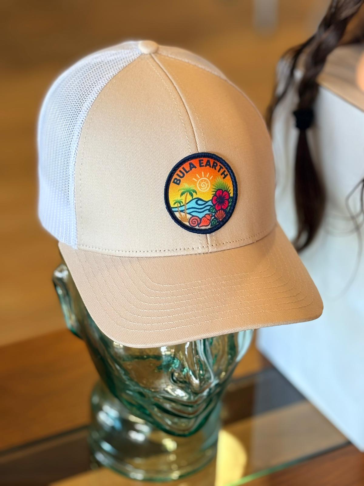 Beige Mesh Trucker Hat
