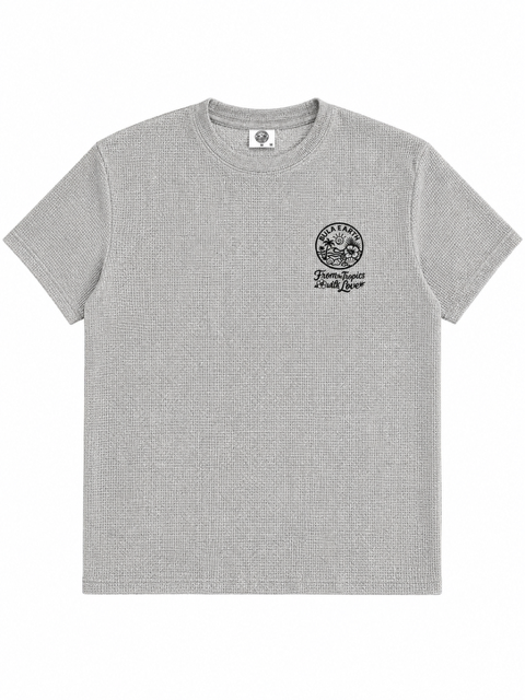 Bula Earth Waffle Knit T-Shirt - Grey