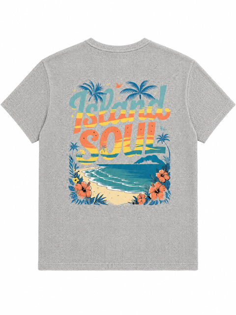 Bula Earth Waffle Knit T-Shirt - Grey