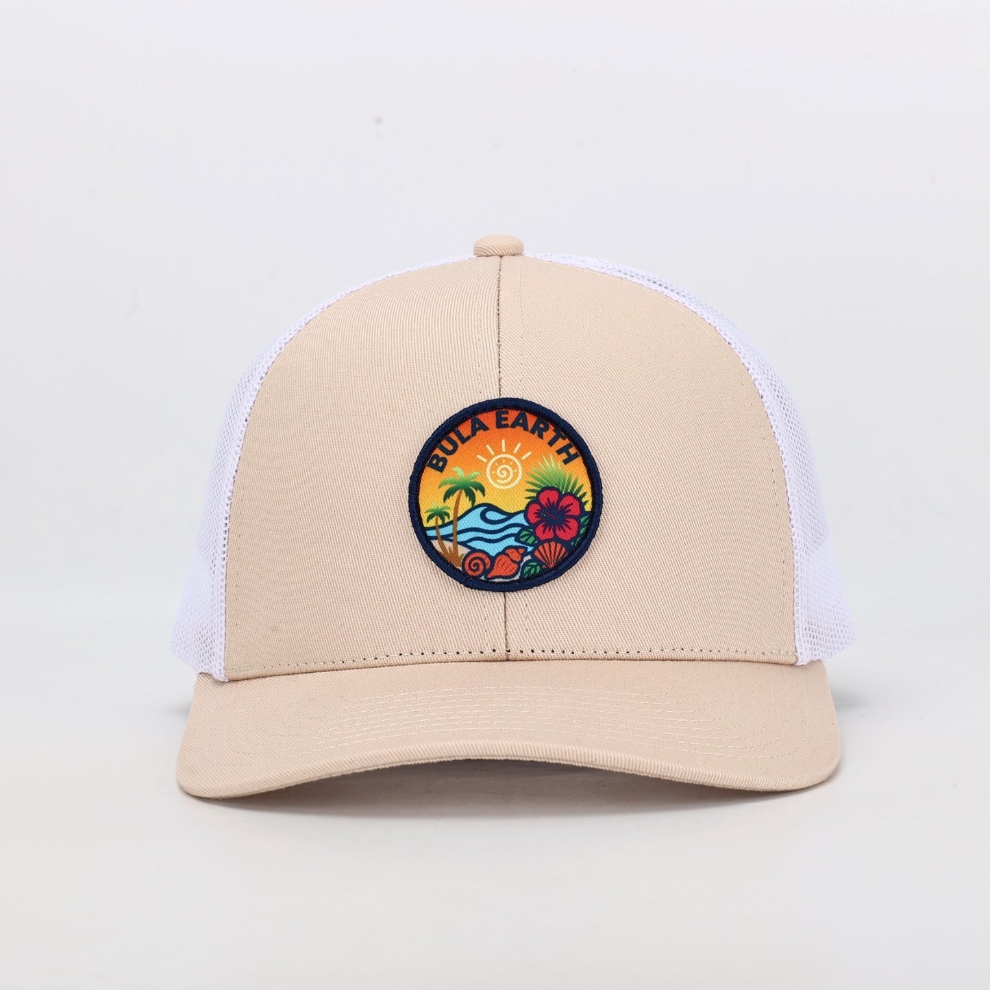Beige Mesh Trucker Hat
