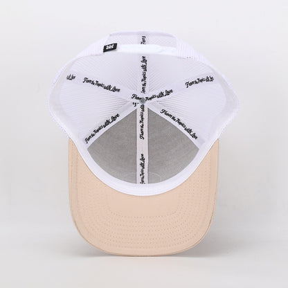 Beige Mesh Trucker Hat