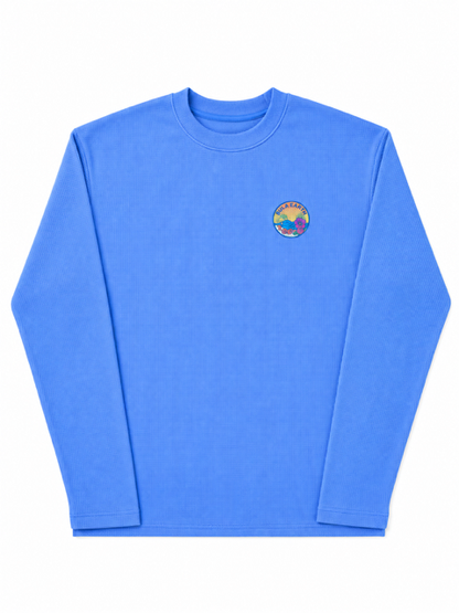 Blue Waffle Fabric Long Sleeve
