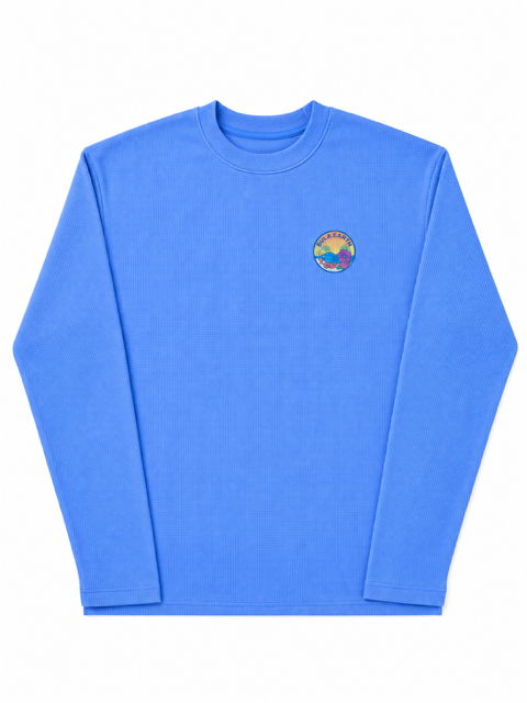 Blue Waffle Fabric Long Sleeve
