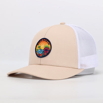 Beige Mesh Trucker Hat