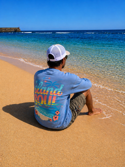 Blue Waffle Fabric Long Sleeve