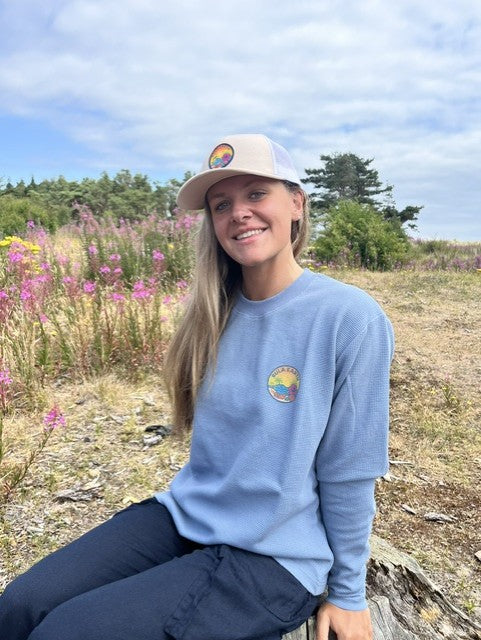 Blue Waffle Fabric Long Sleeve